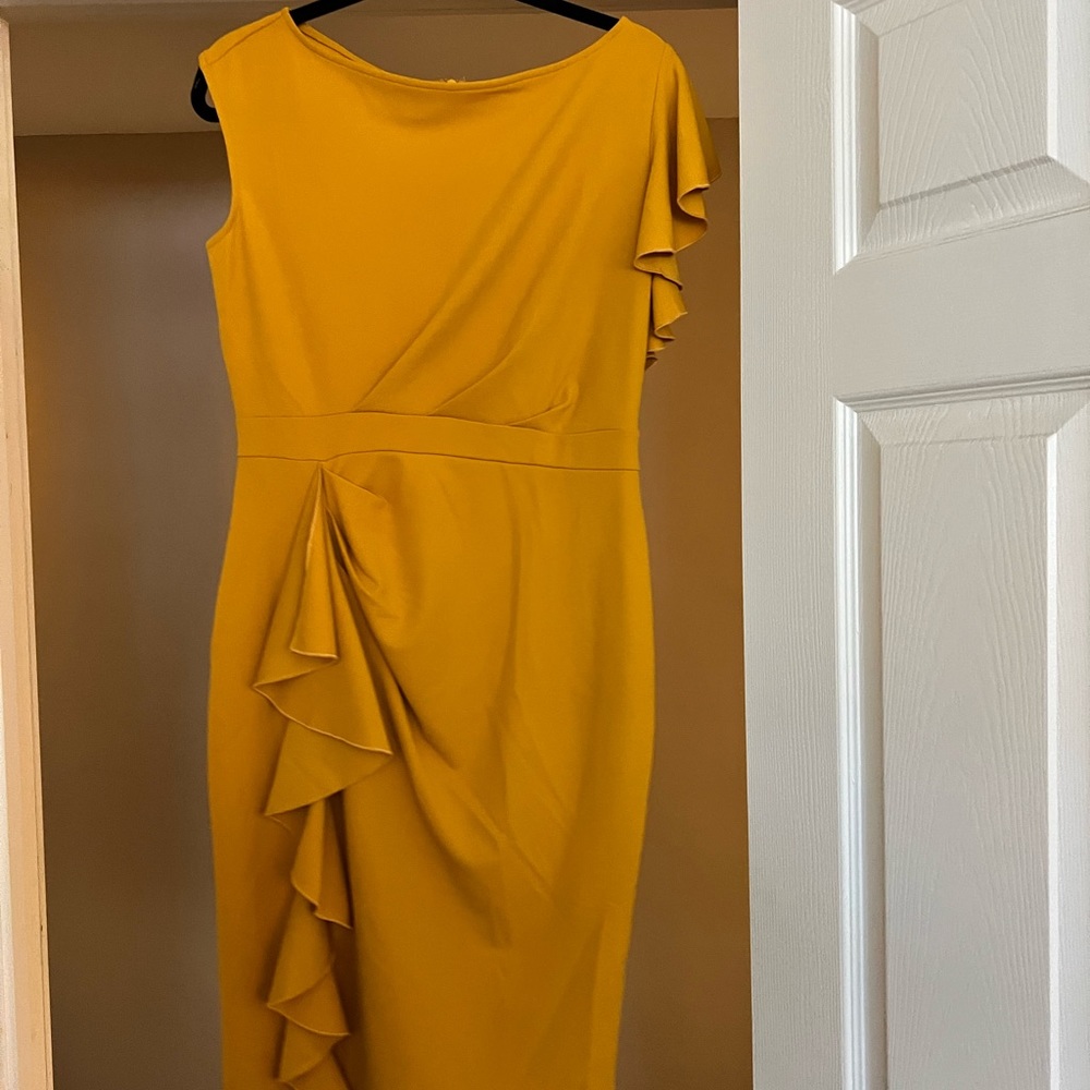 Pretty Mustard Color Dress Size L NEW-by Aisize